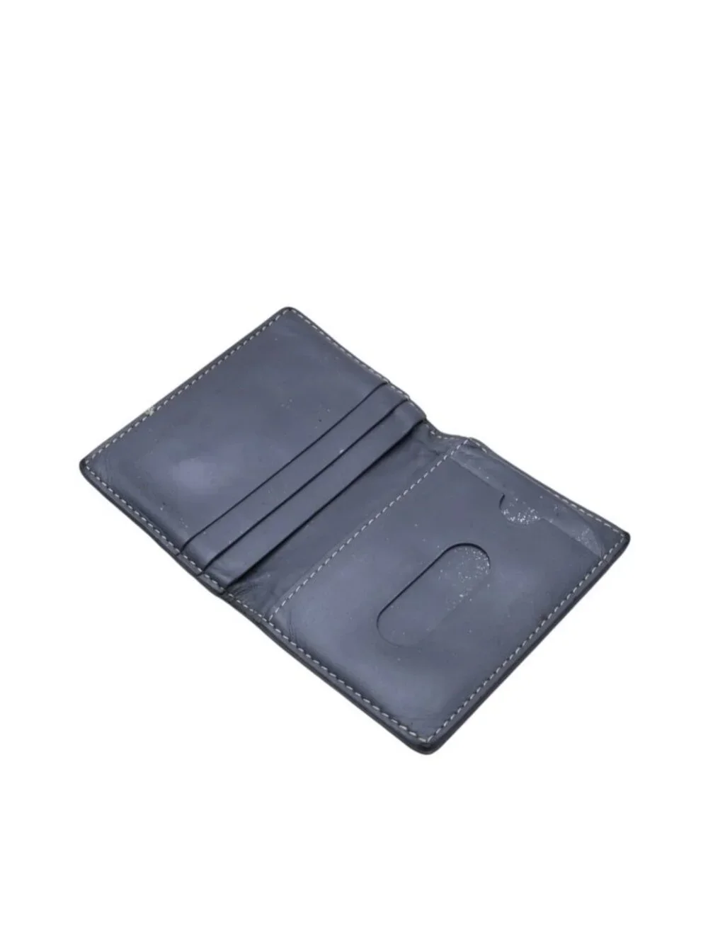 Goyard Saint Pierre Card Wallet Herringbone Pattern Canvas Leather Gray Yellow